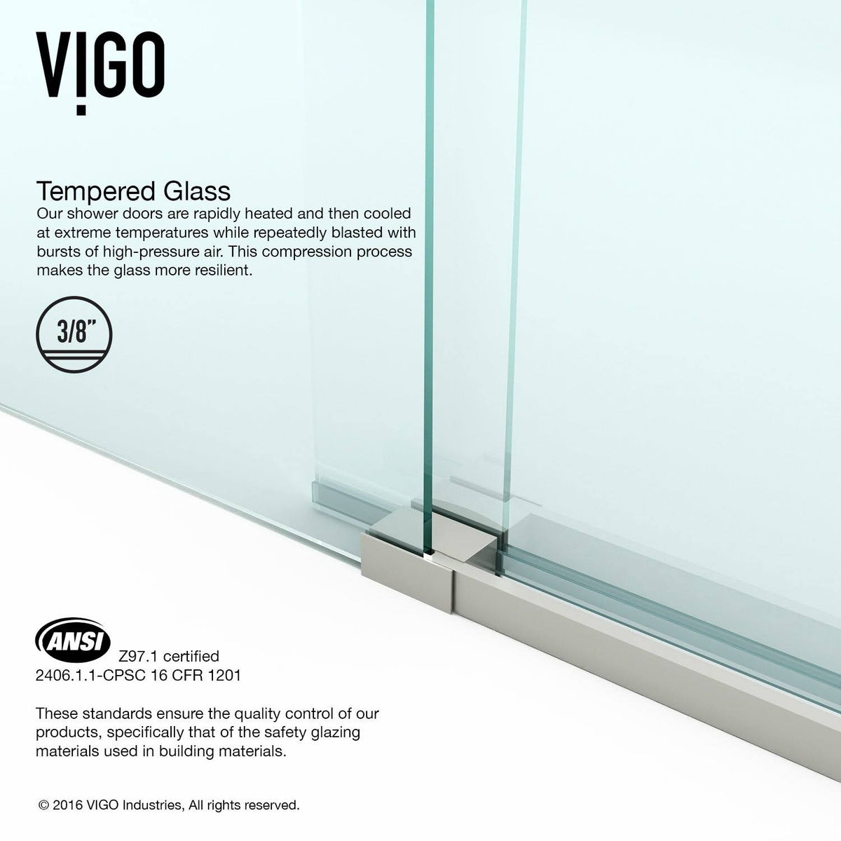 60-Inch Frameless Shower Door with Clear Glass Y388217