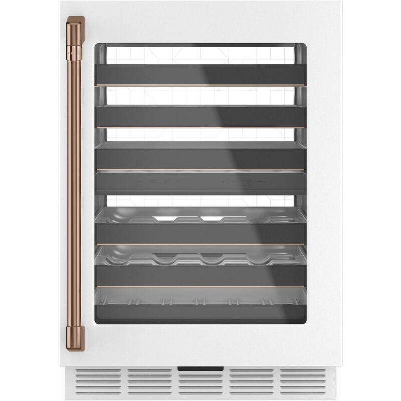 24 in. 46-Bottle Wine Beverage Cooler in Matte White B9921