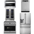 36 Electric Range, Refrigerator, Dishwasher, Microwave and Wine Cooler N6886