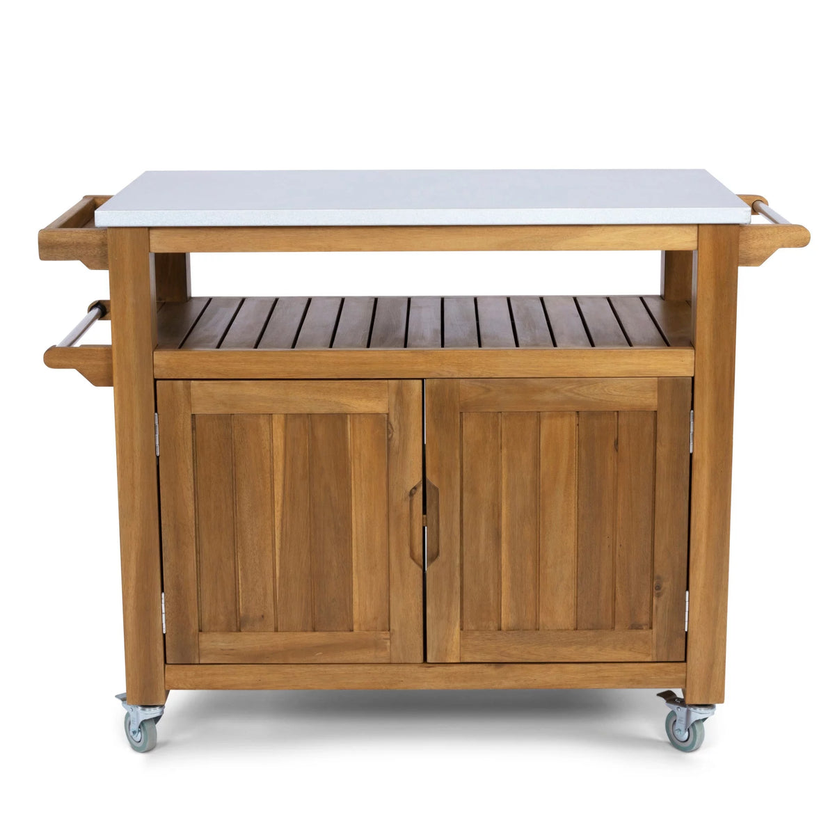 Brown Wood Outdoor Cart Q874