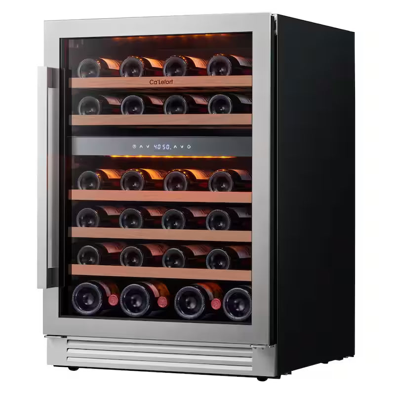46-Wine Bottles and 220-Cans Beverage and Wine Cooler Side-by-Side Refrigerator in Black L21803