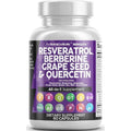 Resveratrol Berberine Grape Seed Extract Quercetin Green Tea Extract 60 Capsules F637