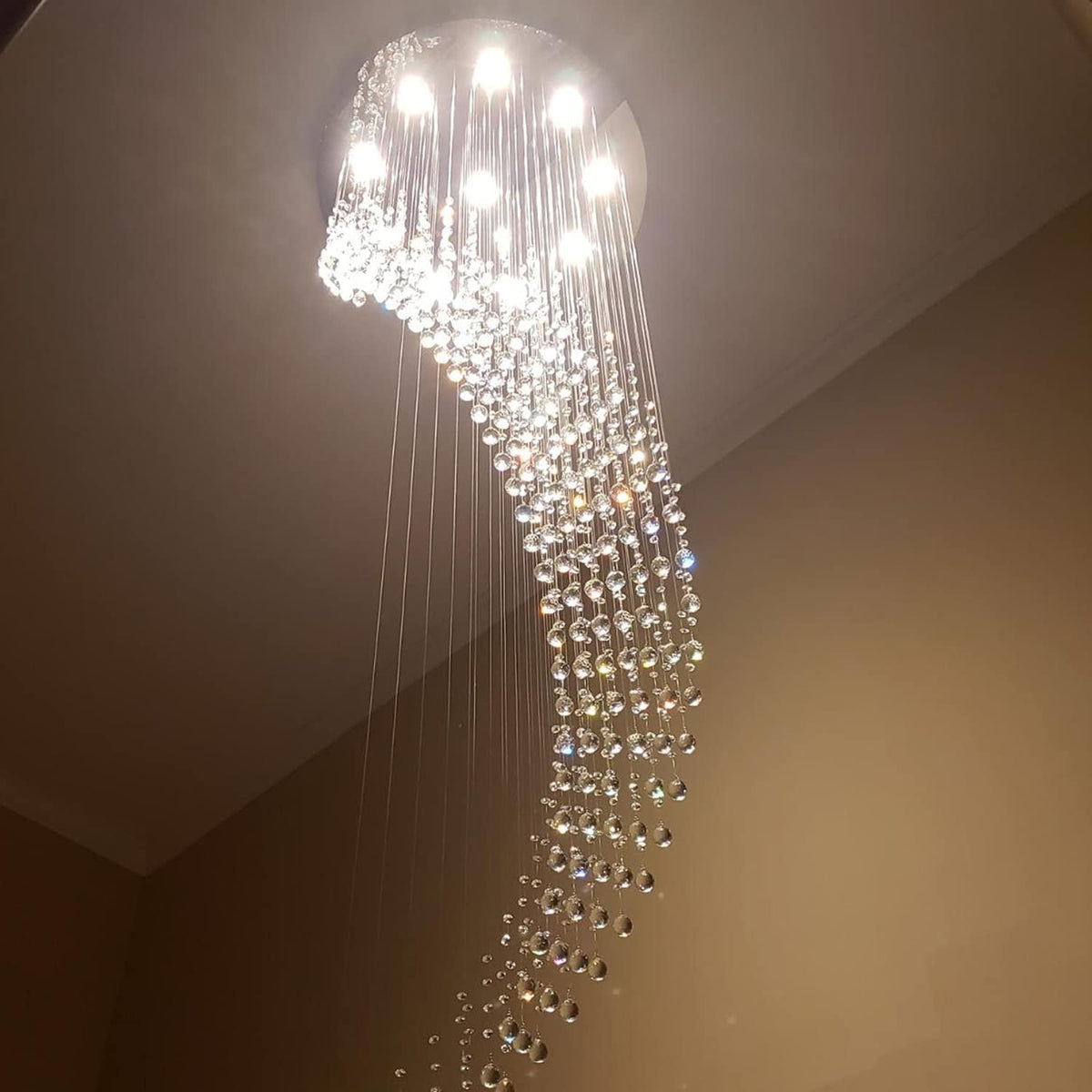Large Crystal LED Chandelier Ceiling Light, 10 Lights N689938