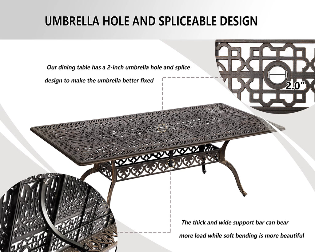 9-Piece Cast Aluminum Outdoor Furniture Dining Set D70895