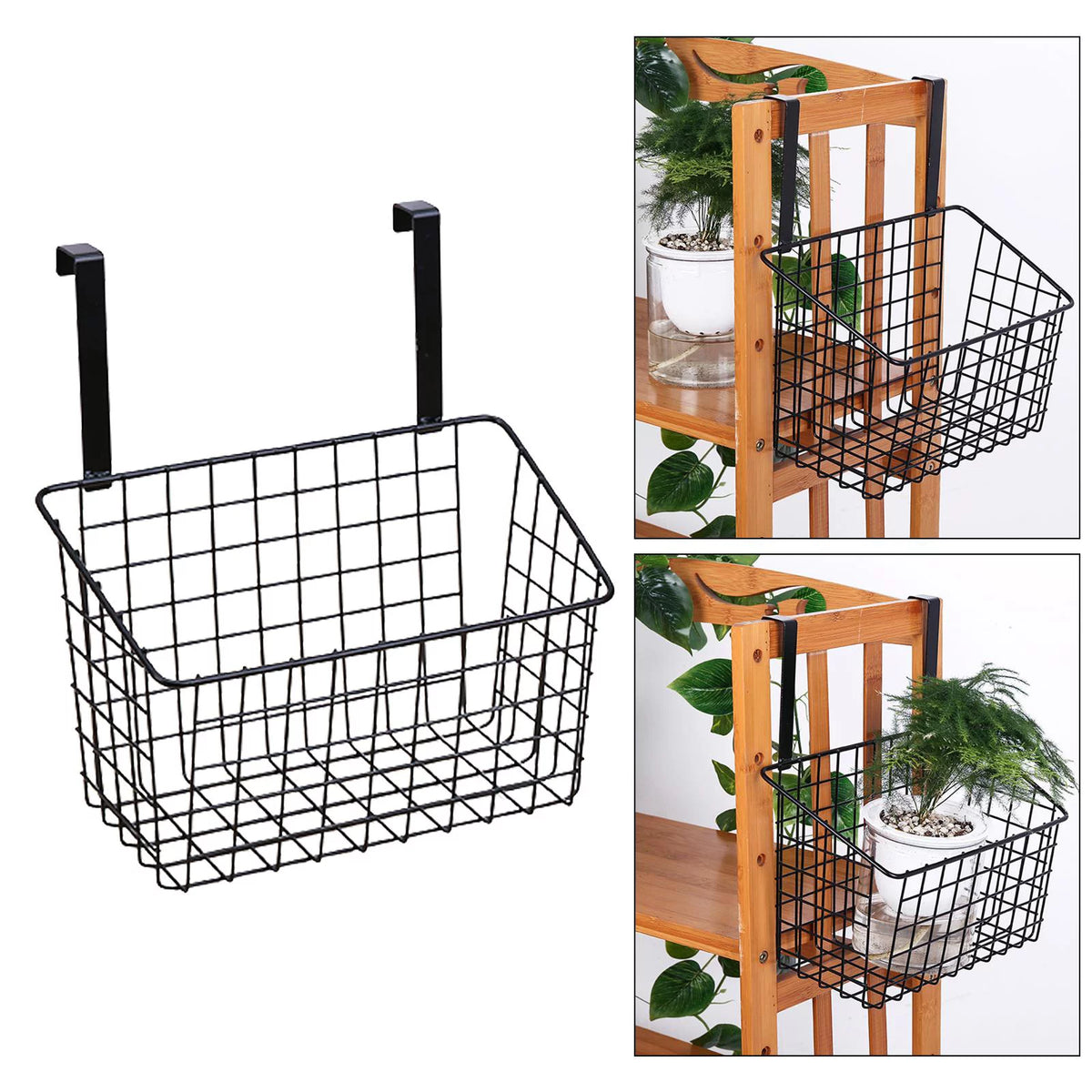 Iron Mesh Shelf Basket Cupboard Cabinet Door Organizer Rack Z375028