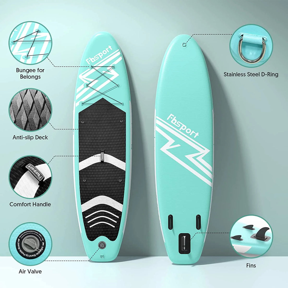 Mint Green Inflatable Paddle Board F31818