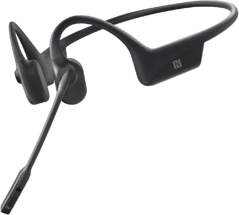 Black Bone Conduction Bluetooth Headset with Boom Microphone V46027