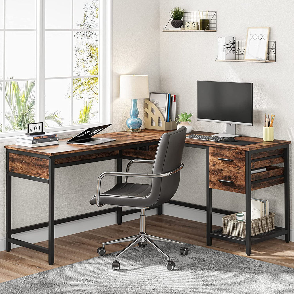 L-Shaped Computer Desk with Lift Top G513296