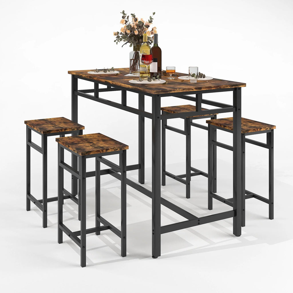 5-Piece Counter Height Dining Table Set with MDF Top E321