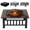 32 Inch Metal Fire Pit with Waterproof Cover H509002