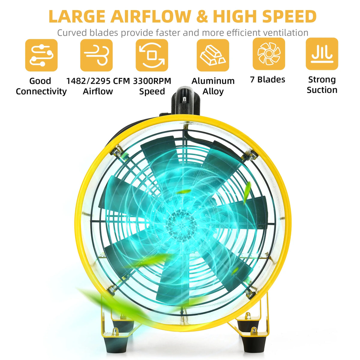 12" High Velocity Utility Blower Extractor Fan with 32ft Duct Hose H9839