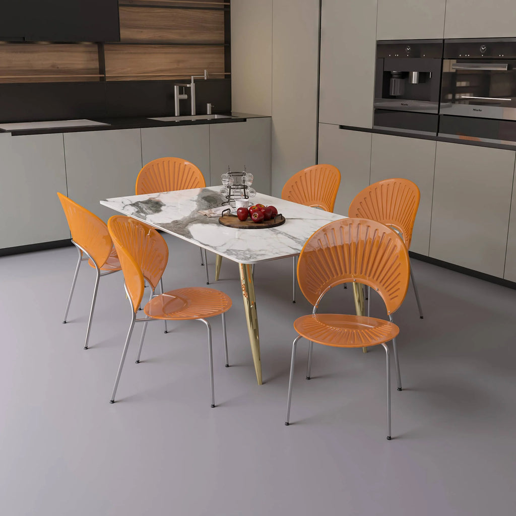 Amber Plastic Dining Chair Set of 4 S952227