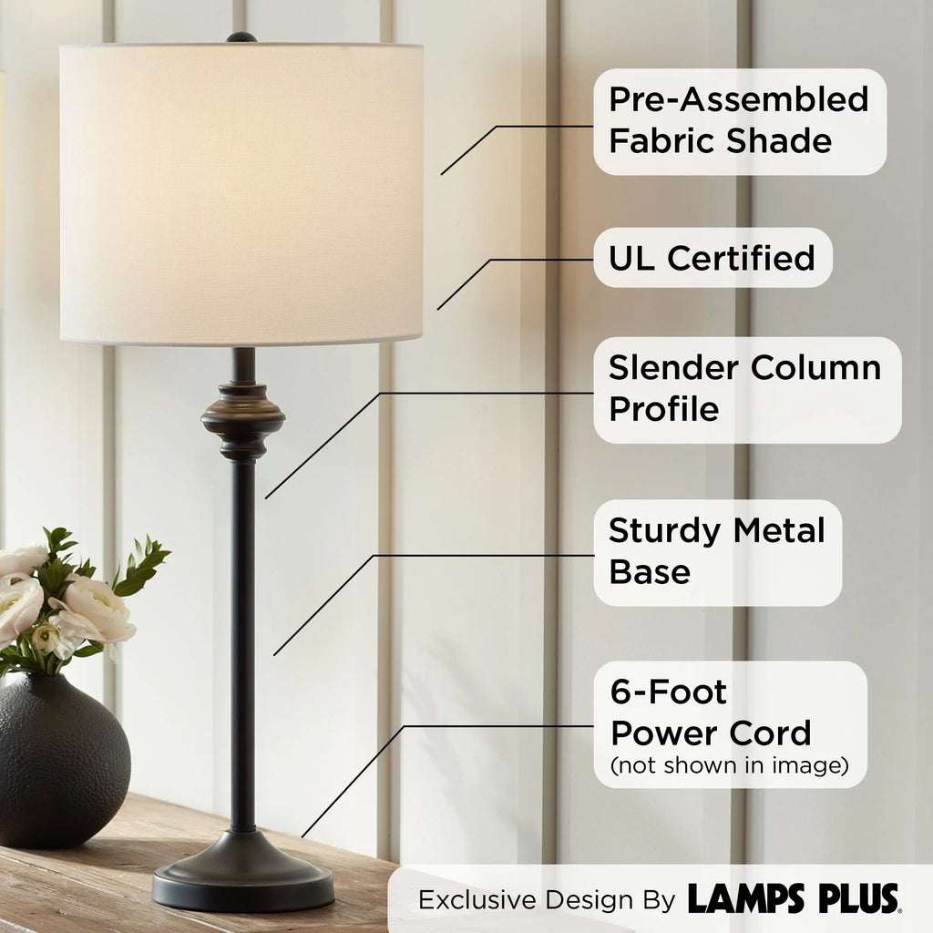 Set of 2 Black Metal Table Lamps V5888
