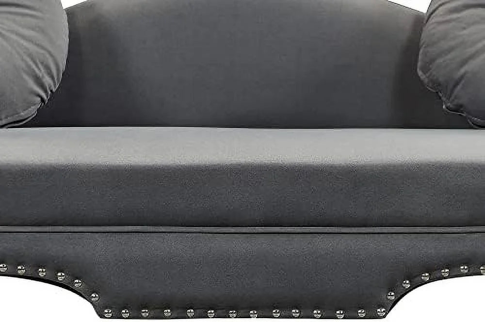 54" Velvet Loveseat Sofa 2 Seater Couch with 2 Round Pillows P835