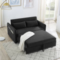 Black Velvet 3 in 1 Sleeper Sofa Couch Bed with 2 USB Ports J14056