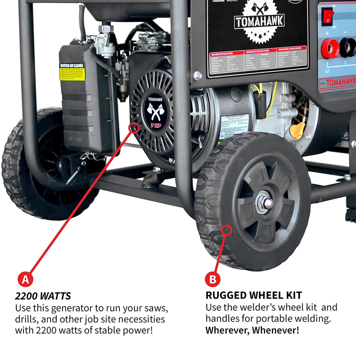 120 Amp Welder with 2,200W Generator T5304