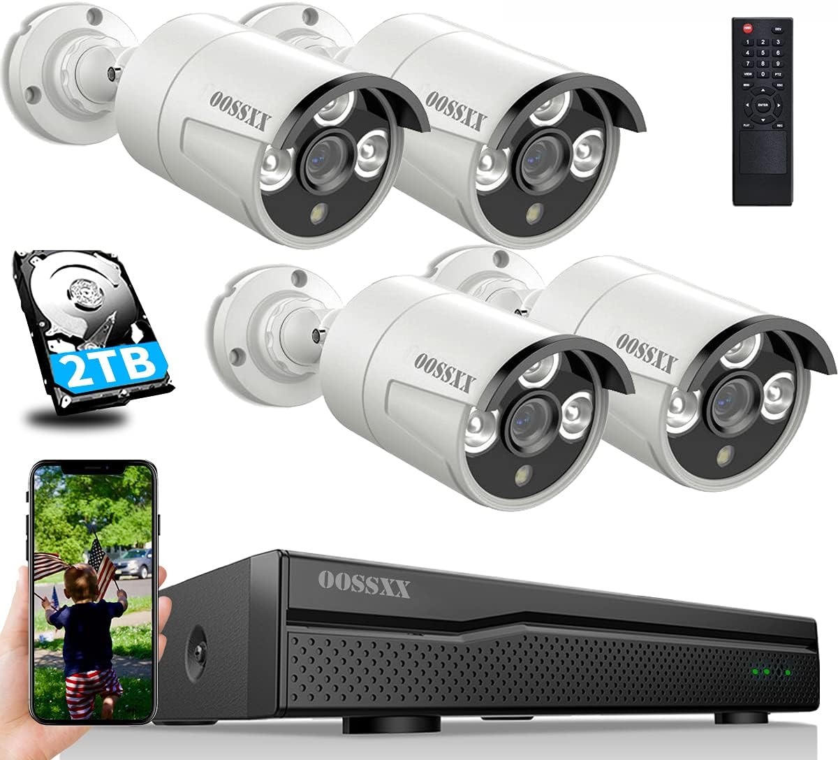 8 Channel POE Security Camera System with 4 IP67 Waterproof Cameras X7792