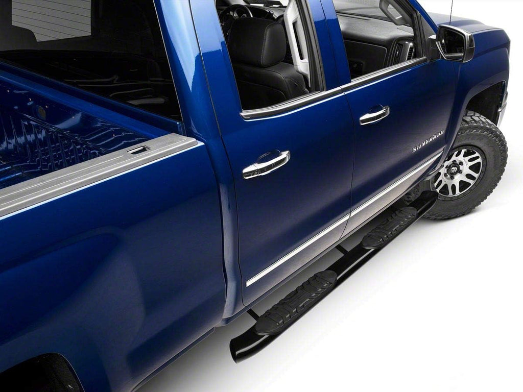 Black 5-Inch Oval Bent End Side Step Bars Y98588