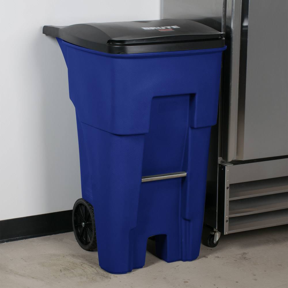 65 gal Blue Rectangular Trash Can M48020