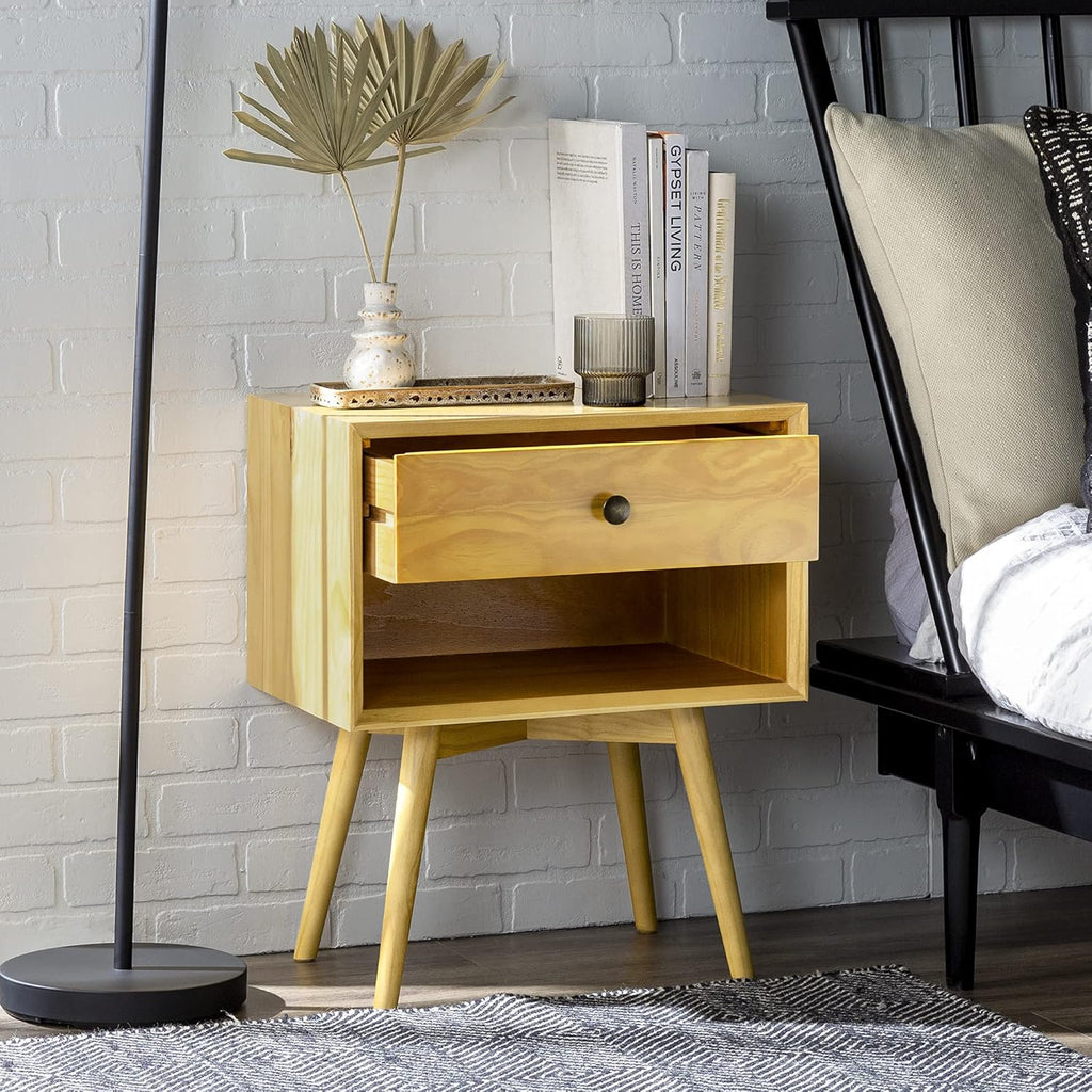 2 Piece 1 Drawer Solid Wood Nightstand Set P253