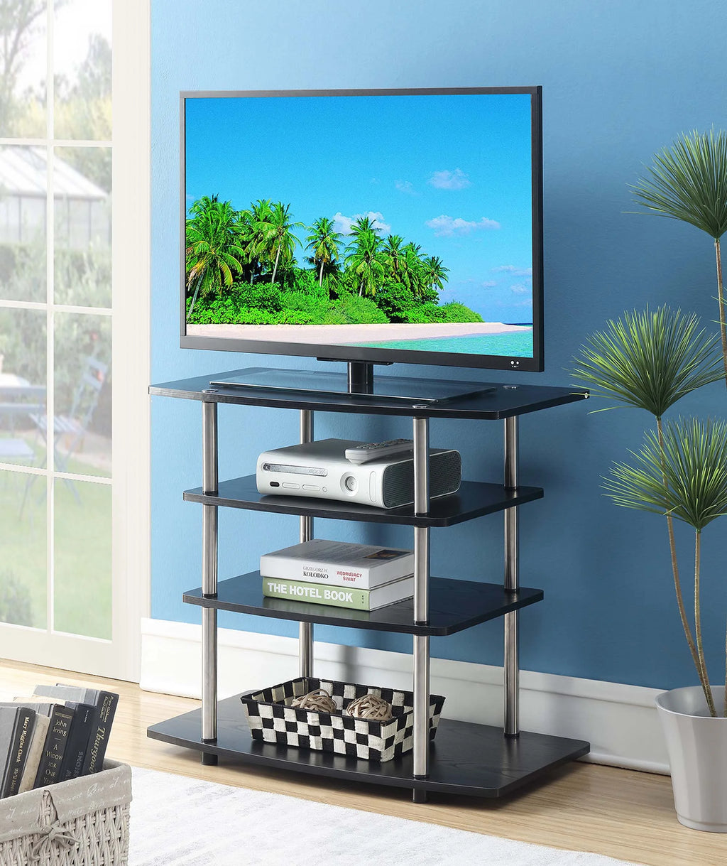 Black Highboy TV Stand C33221