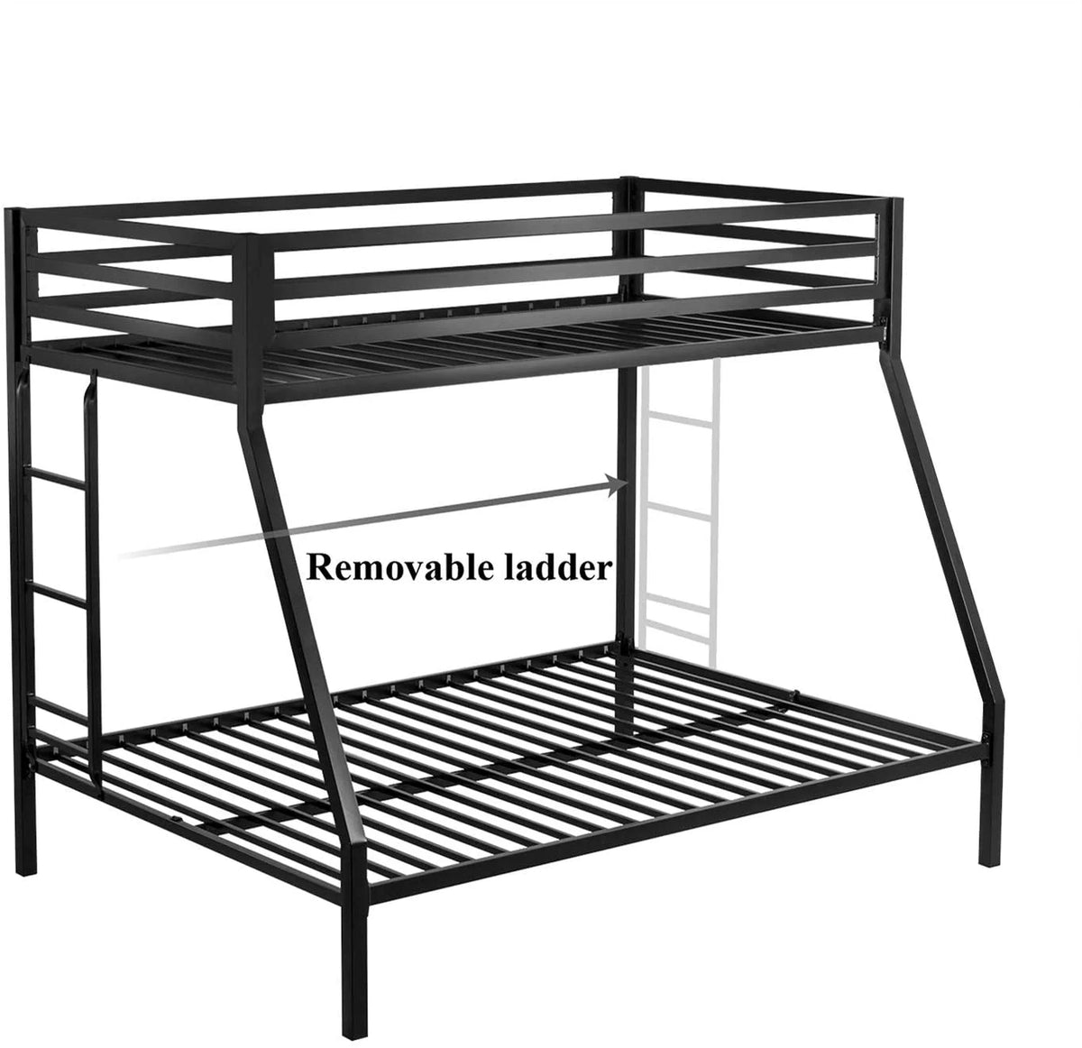 Twin Over Full Metal Bunk Bed with Removable Stairs V61587