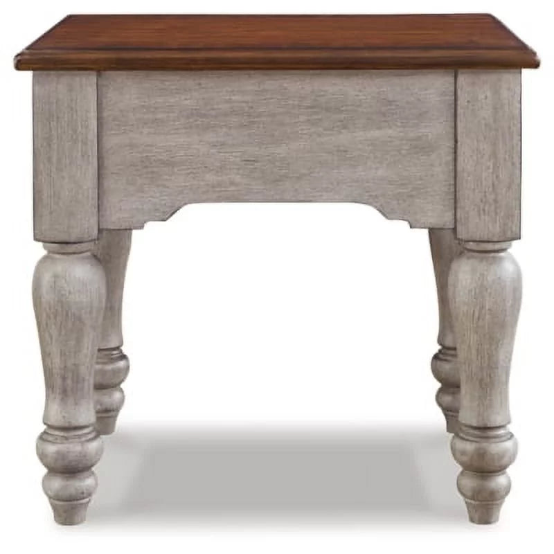 Antique Gray Brown End Table V979