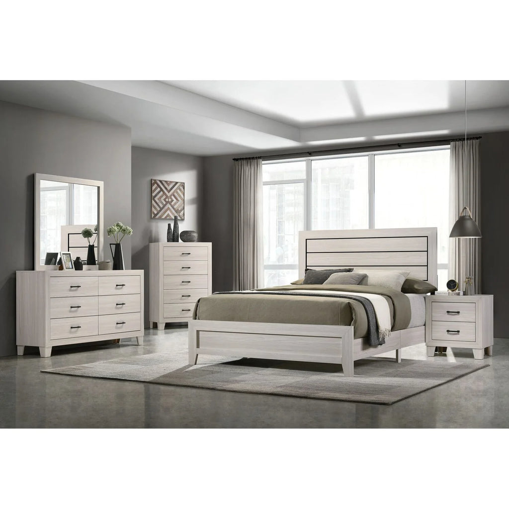 Gray King 5PC Panel Bedroom Set Q159