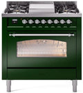 36 Dual Fuel Propane Gas Range Emerald Green Chrome Trim E2641