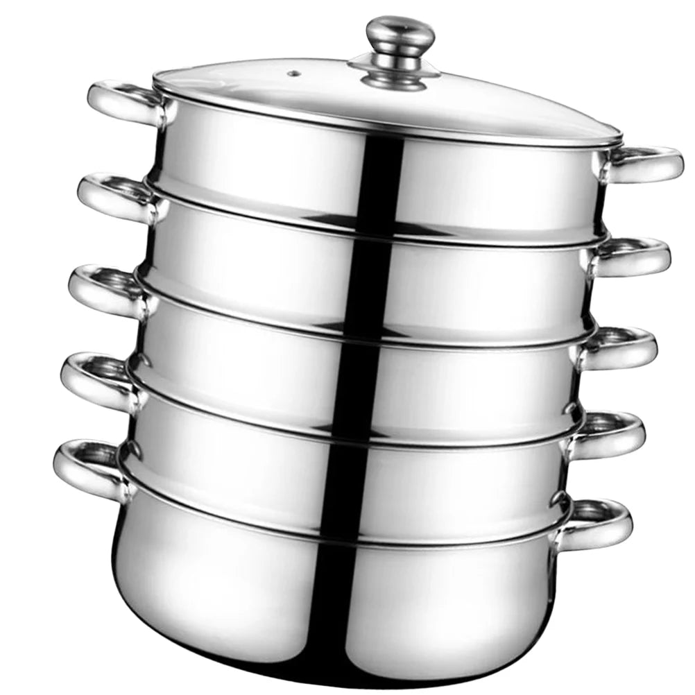 Stainless Steel Steamer Stockpot Soup Pot Silver 28cm P525654