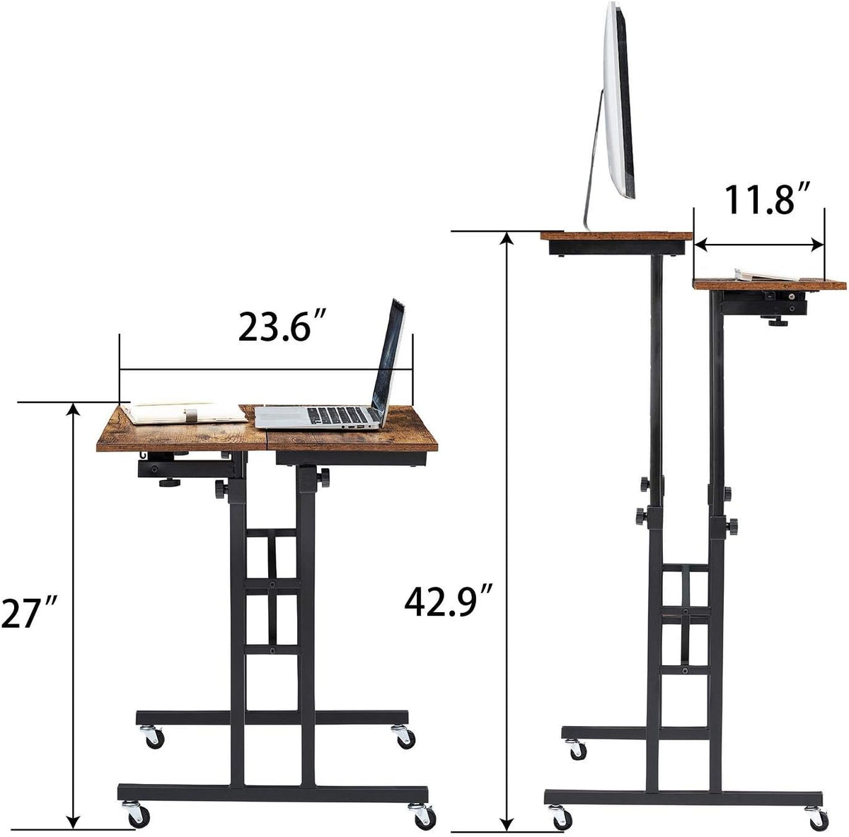 Black Wood Grain Adjustable Height Standing Desk M897772