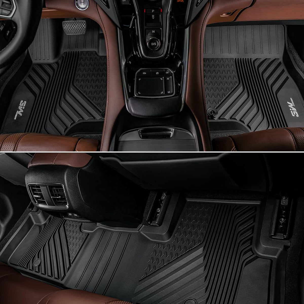 Black TPE All Weather Floor Mats Full Set F2347