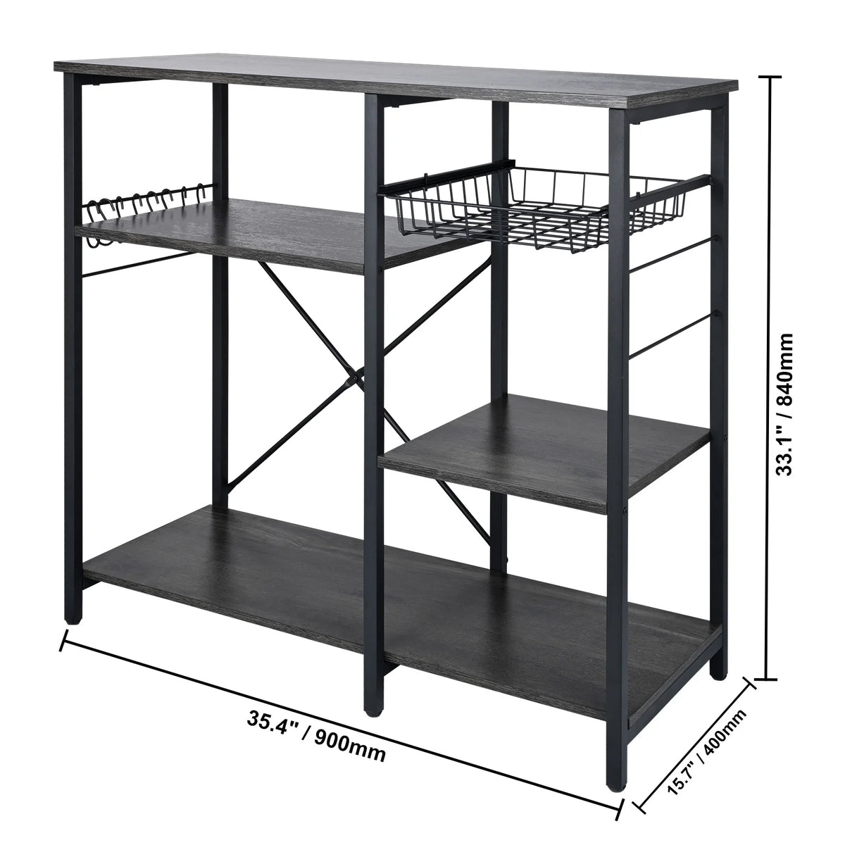 5-Tier Kitchen Bakers Rack with Cabinet S833942