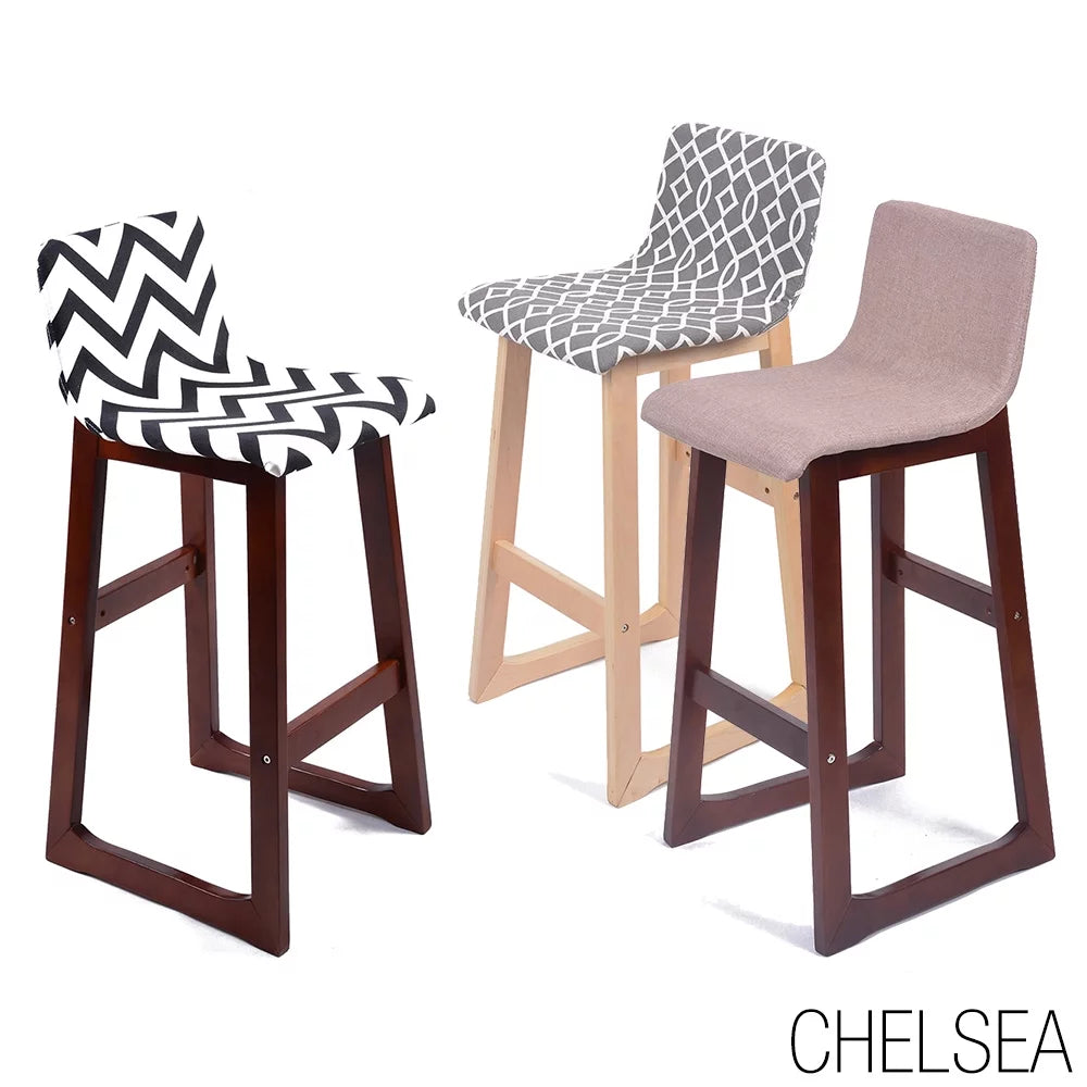Contemporary Wood Fabric Barstool O4430