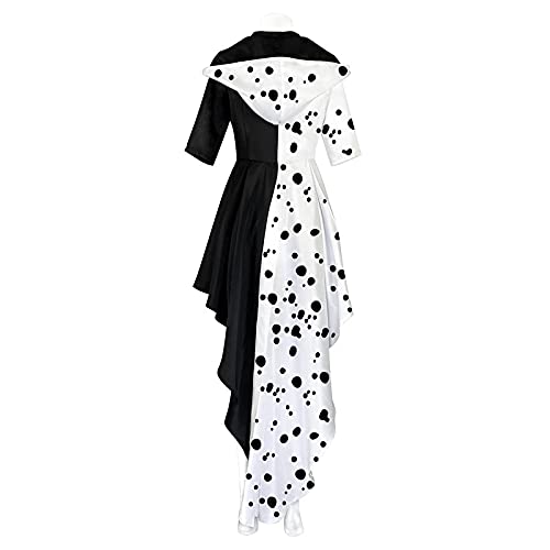 Black White Costume Dress with Gloves H297