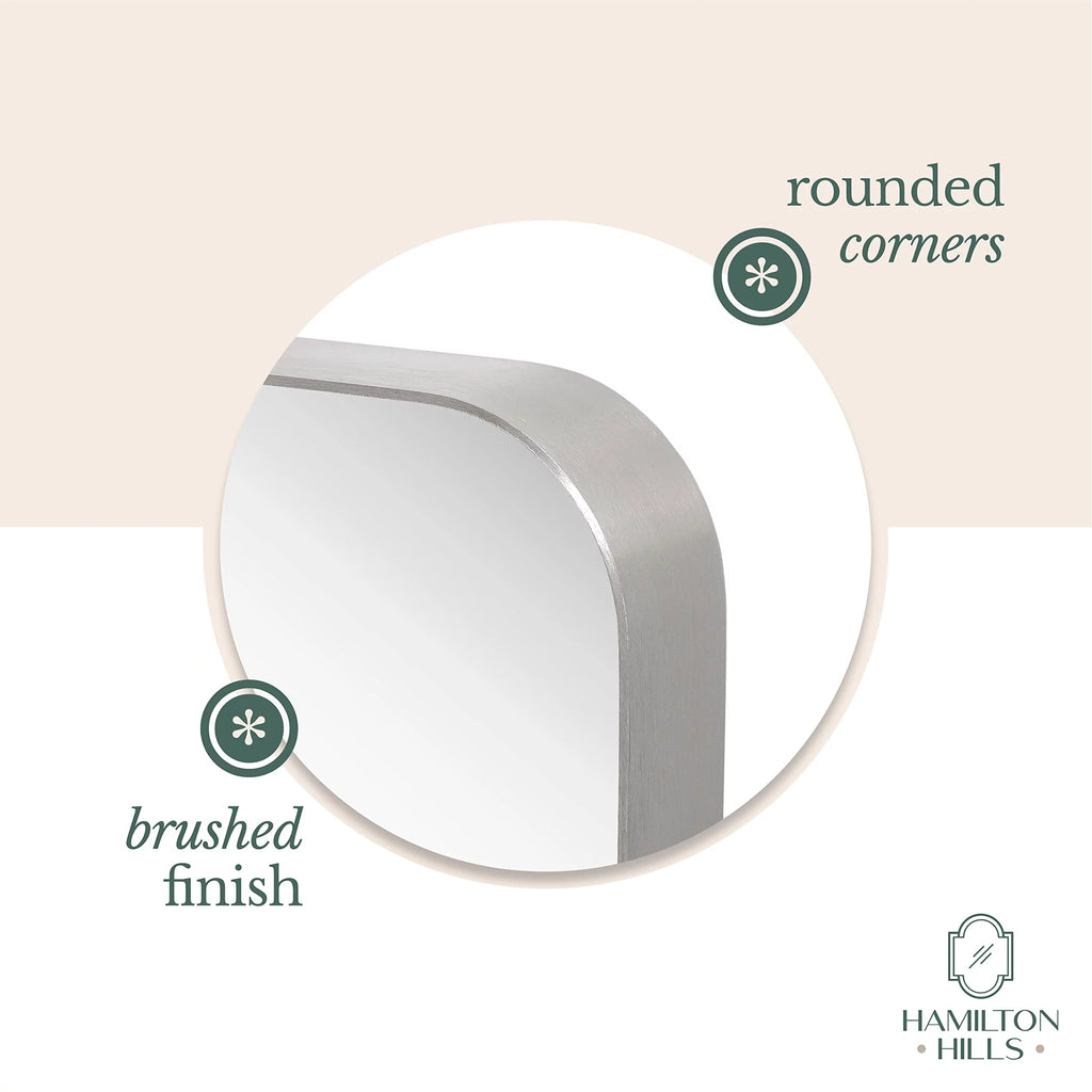 Contemporary Brushed Metal Wall Mirror B916