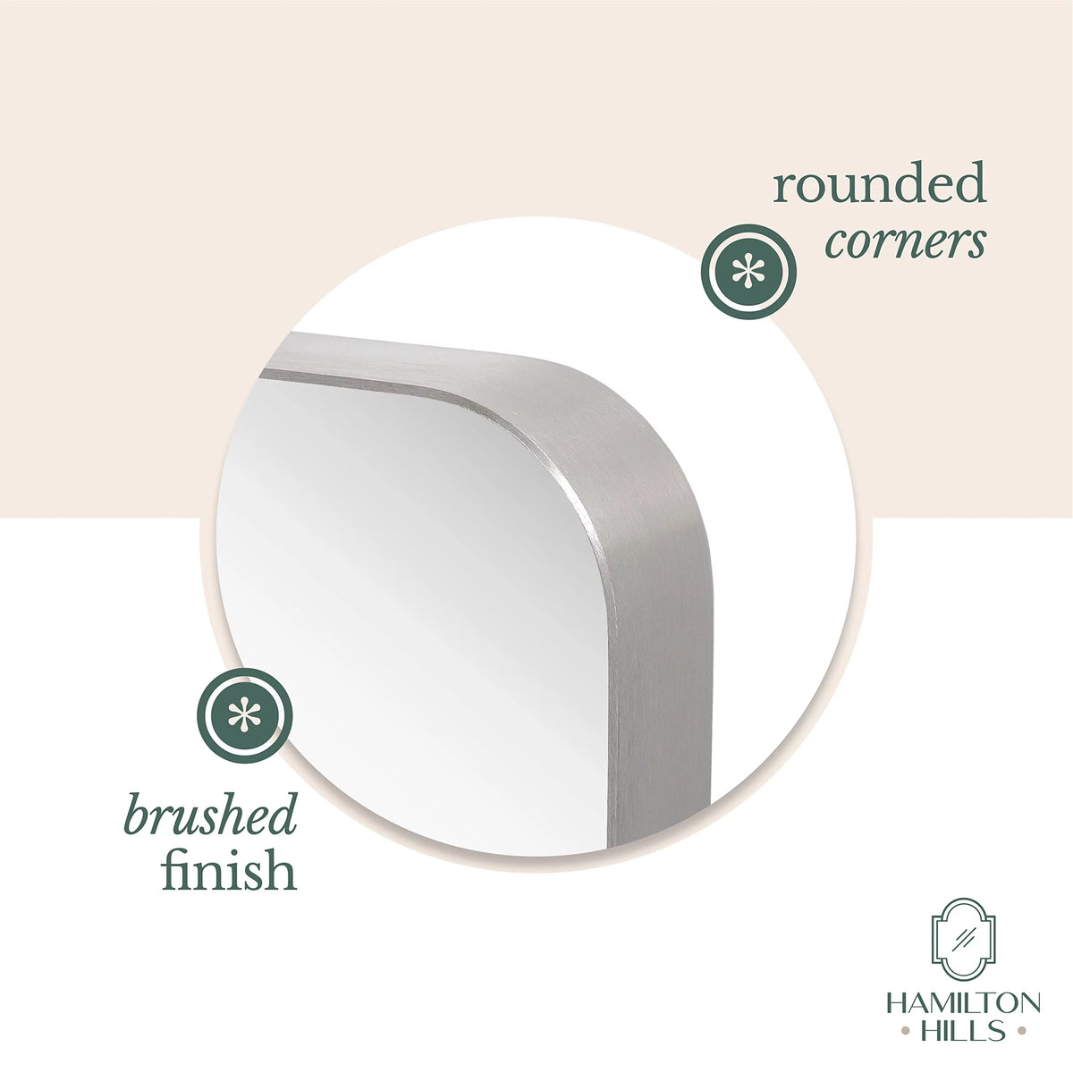 Contemporary Brushed Metal Wall Mirror B916