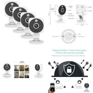 1080p Full HD Wireless Indoor IP Security Camera 4-Pack R844927