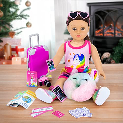 15 Pcs 18 Inch Doll Accessories Dress with Makeup Set S7658