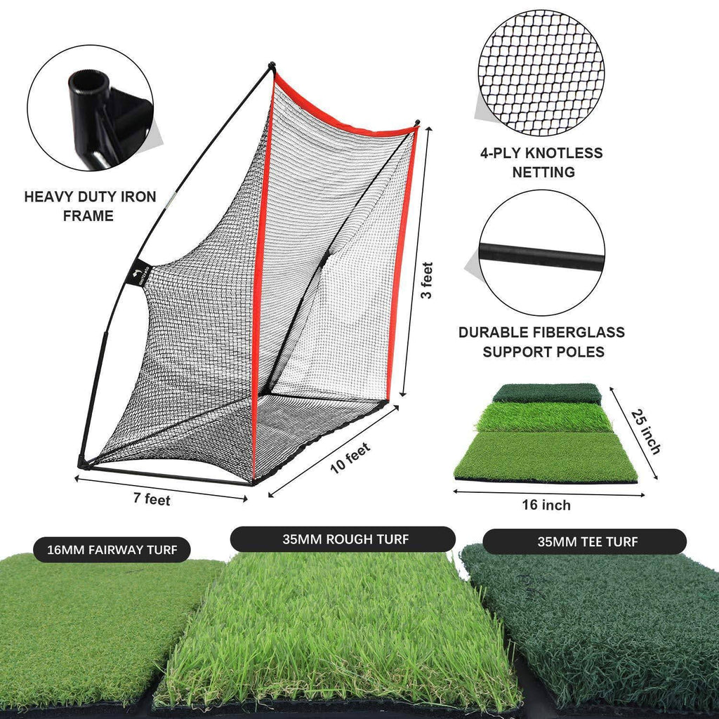 4 in 1 Golf Practice Set 10x7ft with Carry Bag Q39831