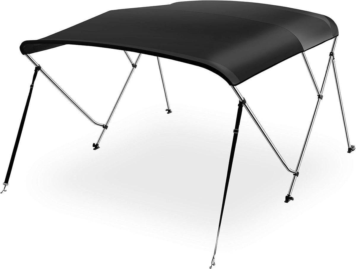 Waterproof 61-66W 3 Bow Boat Bimini Top Canvas Sun Shade with Storage Boot Q887