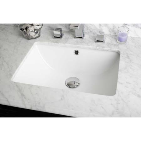 White Rectangle Undermount Sink Set P1698
