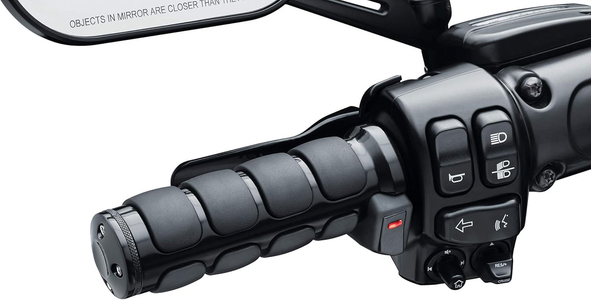 Heated Motorcycle Handlebar Grips Gloss Black 1 Pair A351843