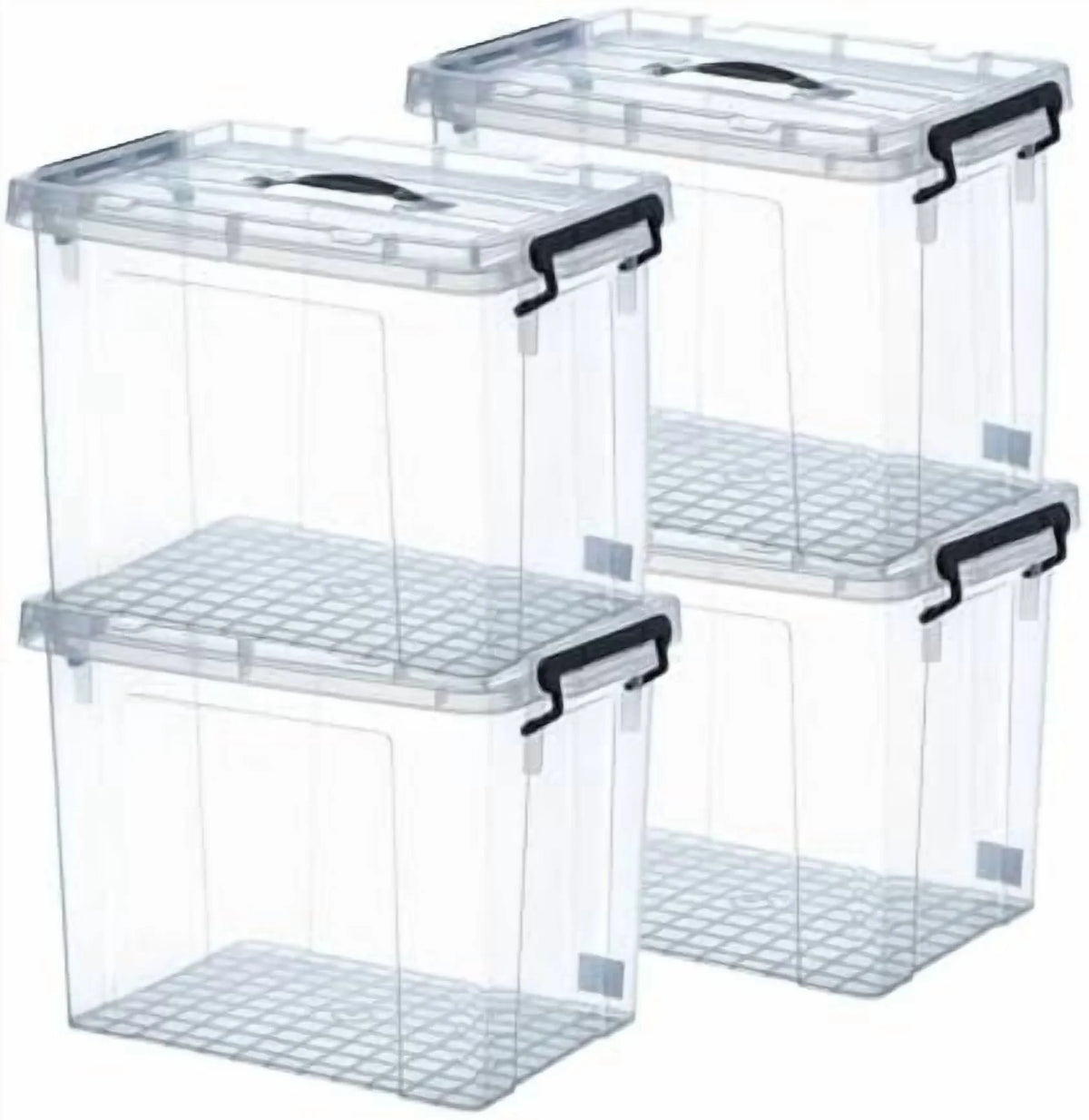 100 Quart 4-Pack Clear Plastic Storage Bins with Lids S85596