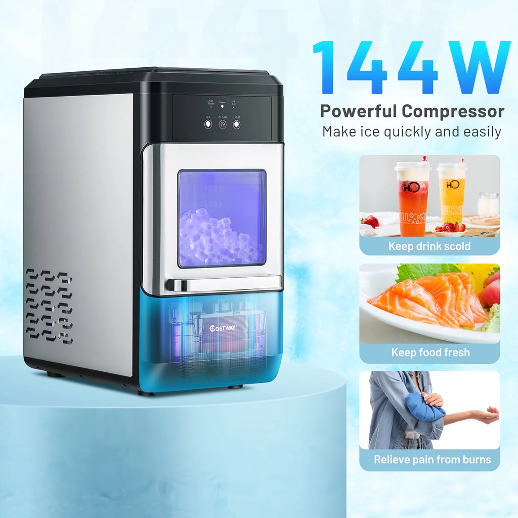 Nugget Ice Maker Countertop 44lbs Per Day with Ice Scoop and Self-Cleaning G9742