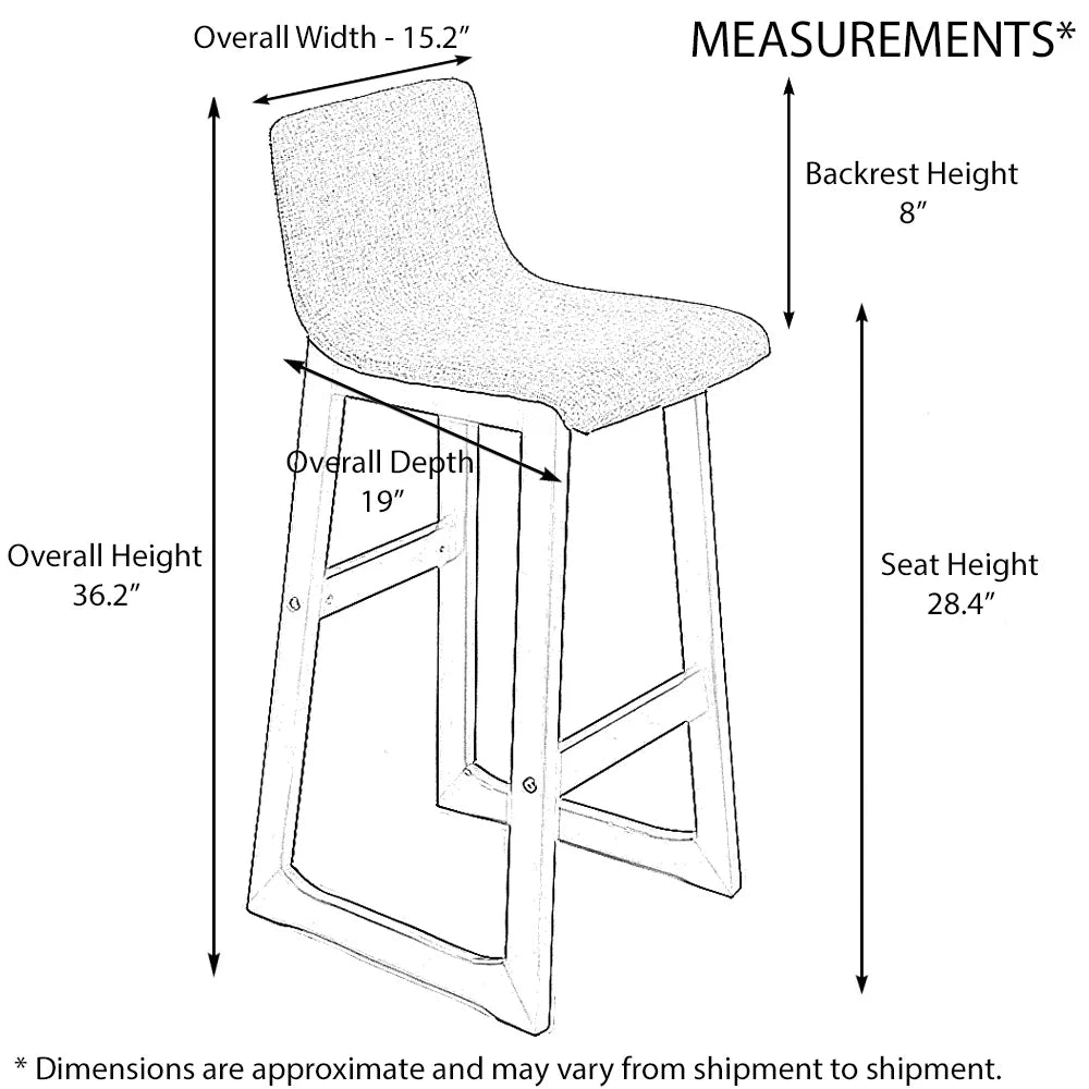 Contemporary Wood Fabric Barstool O4430