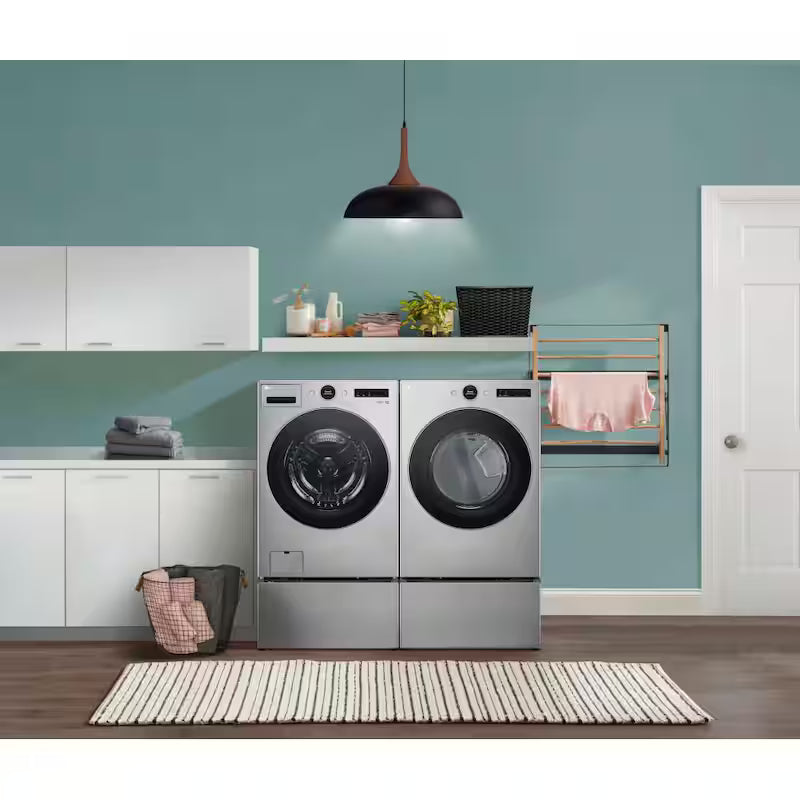 27 in. 1 cu. ft. Laundry Pedestal Washer with Slim DD Motor in Graphite N692