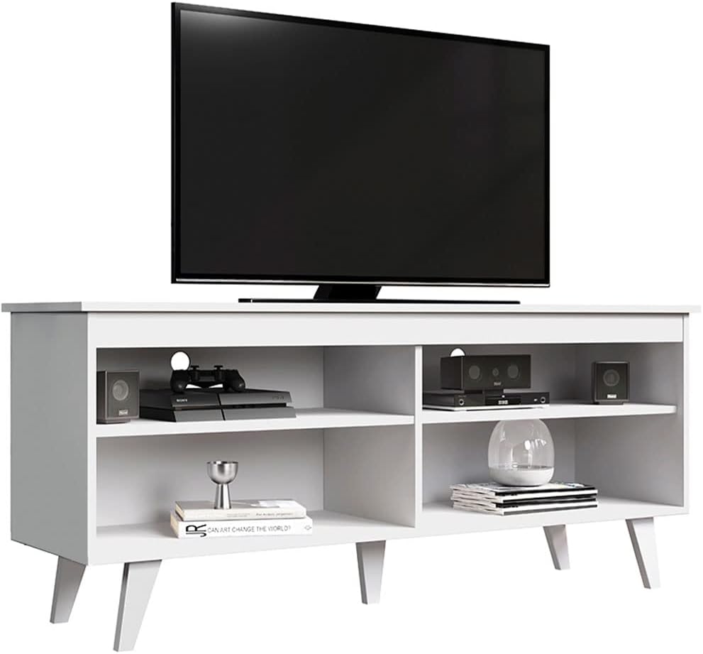 Black Wood TV Console Table with Storage N84314