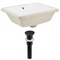 White Rectangle Undermount Sink Set P1698