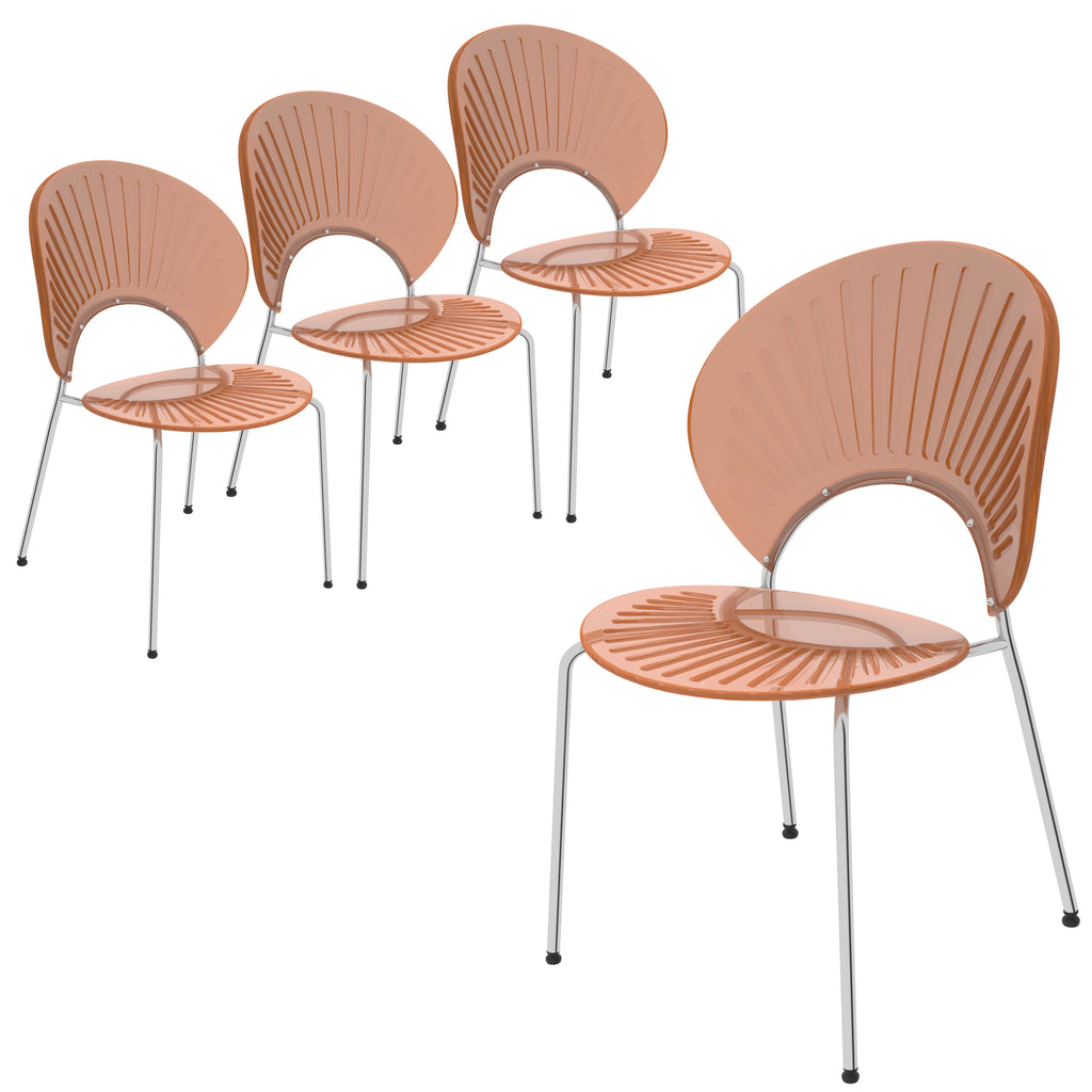 Amber Plastic Dining Chair Set of 4 S952227